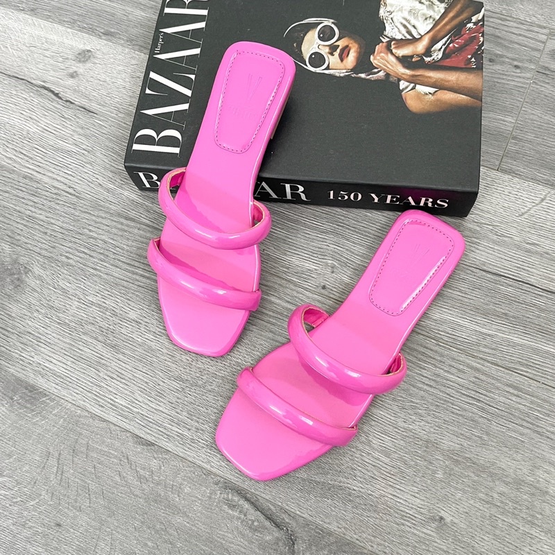 Sorami.Shoes | Dép bệt hai quai phồng mũi vuông đơn giản, xinh xắn dành cho mùa hè
