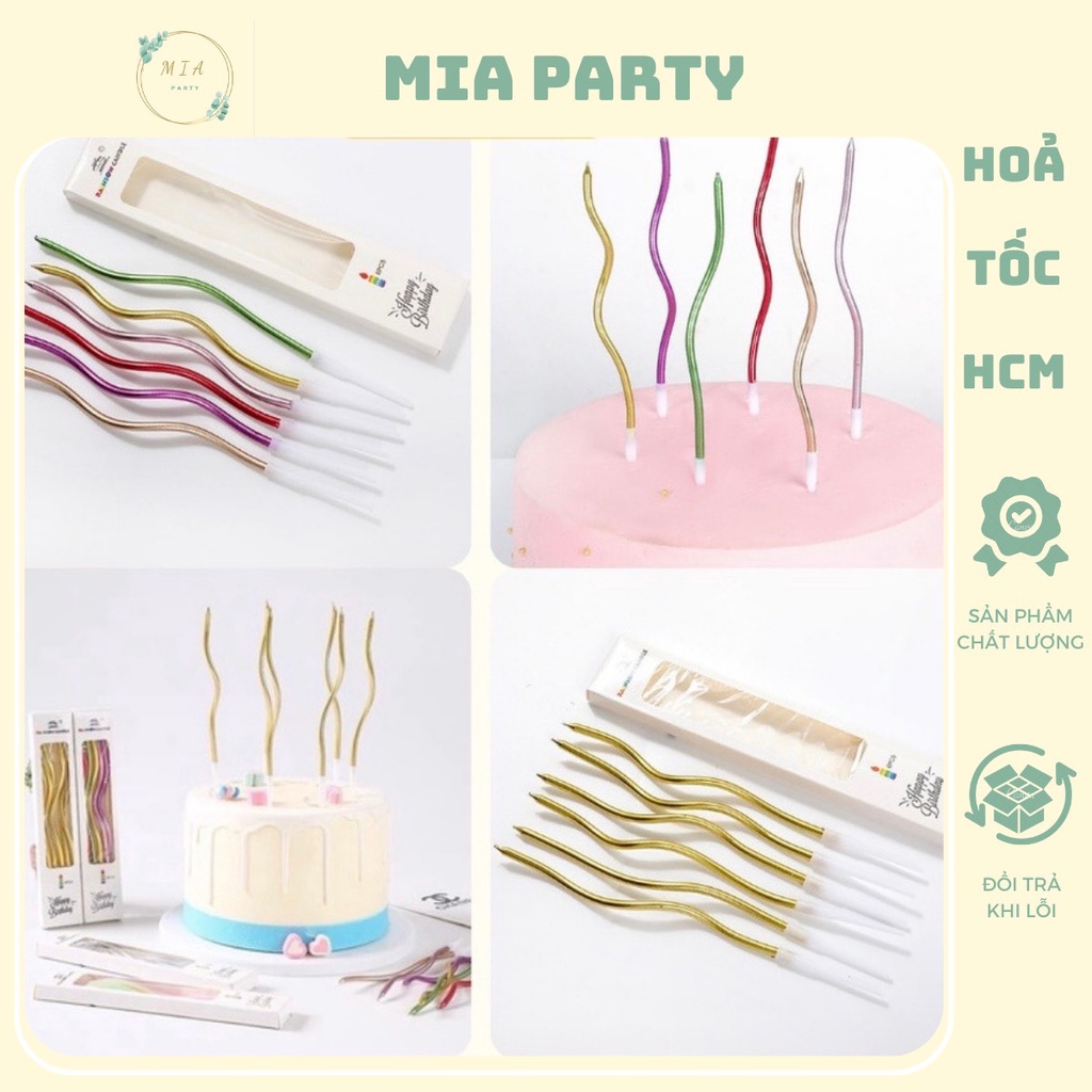 Nến Trang Trí Bánh Kem Tiệc Sinh Nhật Sự Kiện Party Happy Birthday Nhiều Màu Hình Xoắn Ốc
