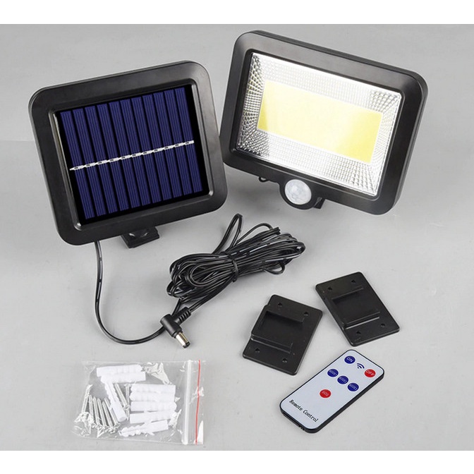 Đèn 6 mắt đèn chiếu sáng năng lượng mặt trời 120 led 💥Đèn led cảm biến chuyển động, pin tách rời - Bảo Hành 12 Tháng