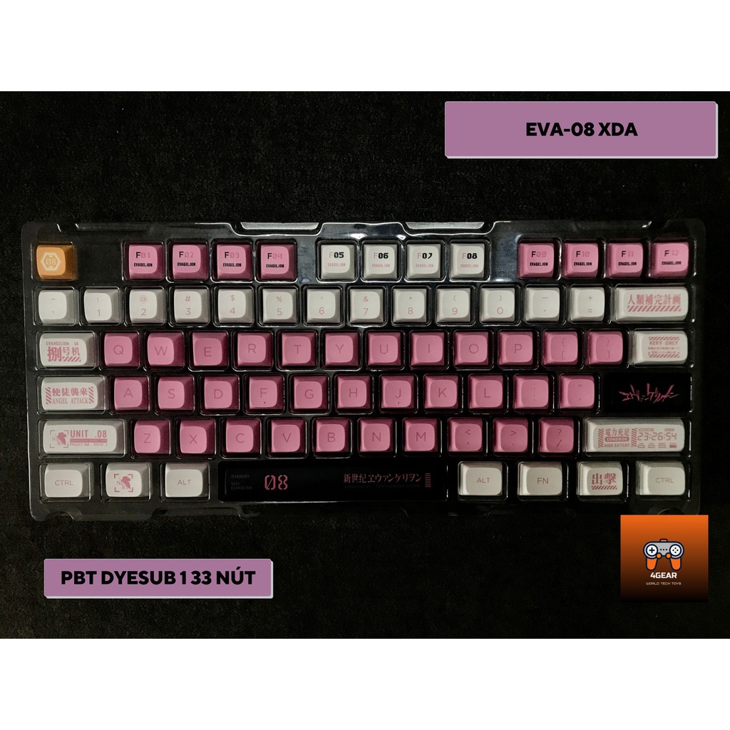 Keycap EVANGELION-08 XDA EVA-08 PBT in Dye Sub 133 phím giá rẻ