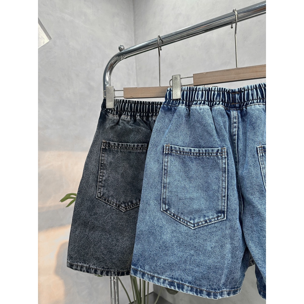Quần Short Jean ngắn Basic Streetwear lưng thun cao cấp