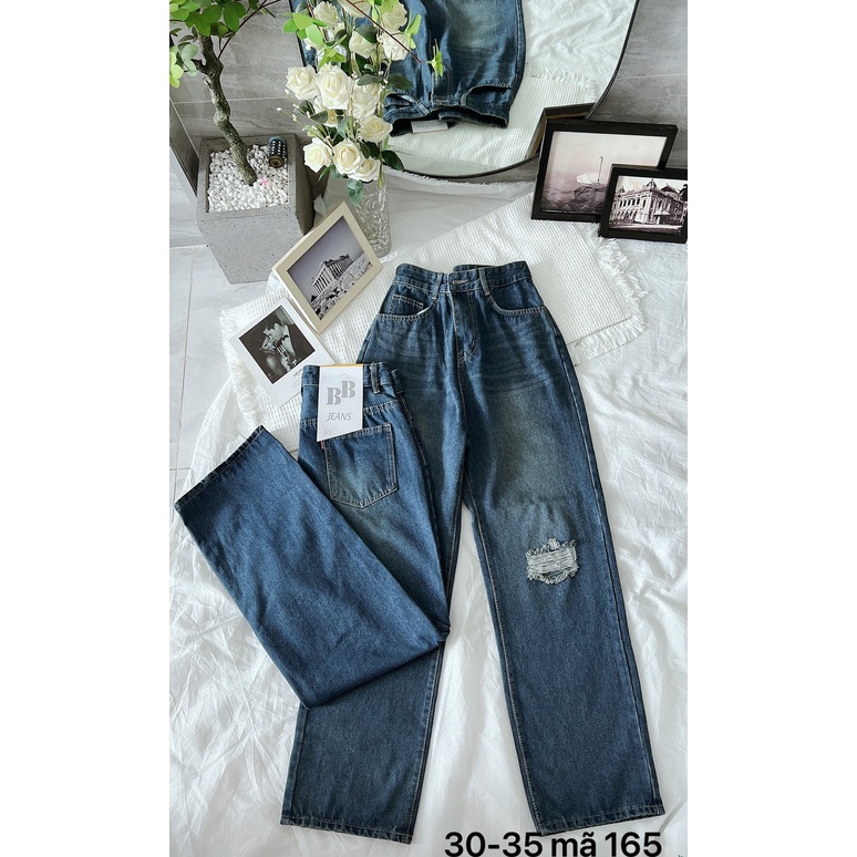 Quần ống suông rộng kiểu jean nữ  bigsize hàng VNXK thời trang bigsize 2KJean MS165