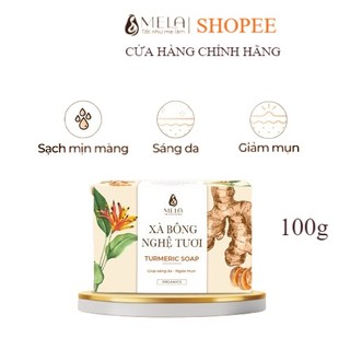 Xà bông nghệ mela, xà phòng thiên nhiên chăm sóc mặt và body giúp da sáng khoẻ mờ thâm, xà phòng organic giảm mụn 100g