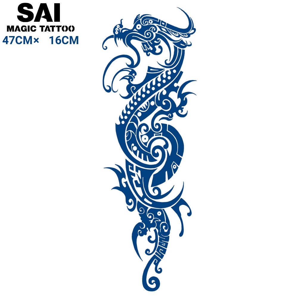 Miếng dán hình xăm tạm thời SAI MAGIC TATTOO 002 47CMx16CM chống thấm nước lâu trôi lên đến 2 tuần