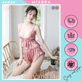 Set Croptop 2 Dây Sexy Lụa 💗FREESHIP💗Gợi Cảm Mặc Nhà MIABRA M2
