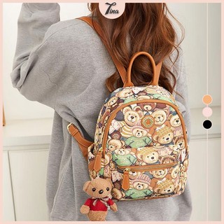 Balo nữ erangbear mini đẹp vải dày dặn hoạ tiết gấu thời trang tina shop eb012