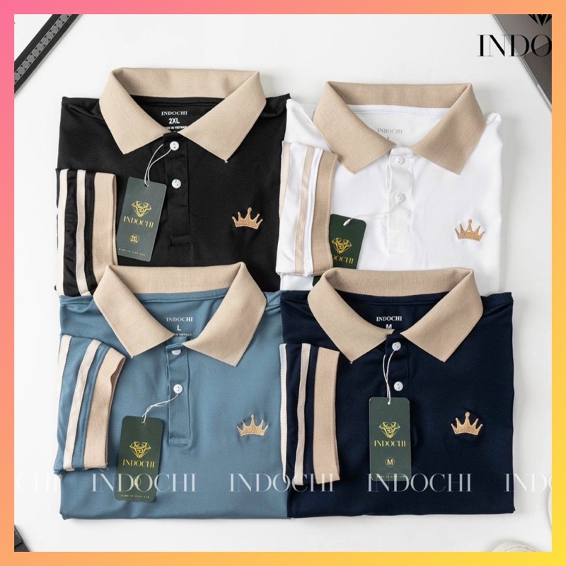 Áo Polo nam, Áo thun nam cổ bẻ vải cá sấu co dãn 4 chiều INDOCHI