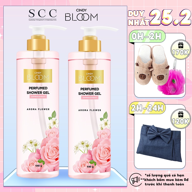 Combo 2 Sữa Tắm Nước Hoa Cindy Bloom Aroma Flower 640g/chai