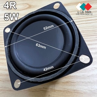 Loa 4r 5w, loa toàn dải 4r 5w đường kính 52mm có vành bắt vít diy loa nghe nhạc