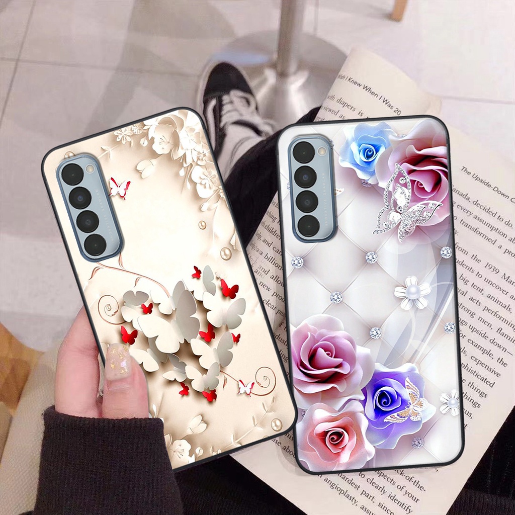 Ốp Oppo Reno4 / Reno4 Pro / Reno 4 in hình hoa lá họa tiết siêu đẹp, sang trọng