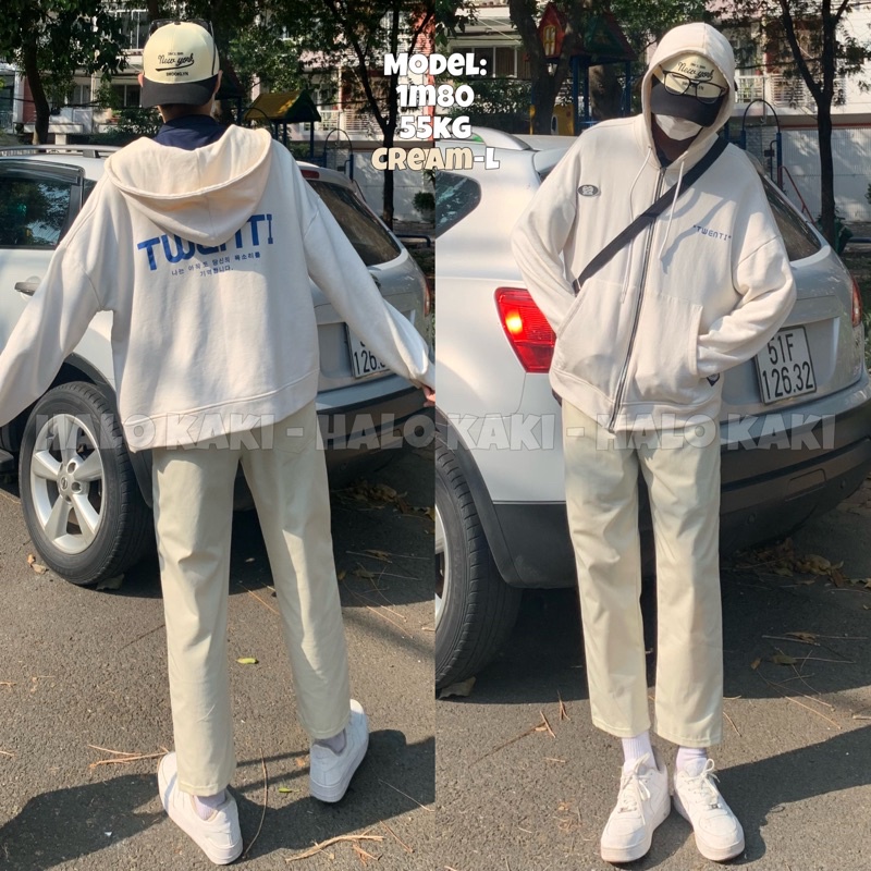 QUẦN KAKI BAGGY  UNISEX ỐNG SUÔNG LƯNG THUNG CO DÃN HALO -