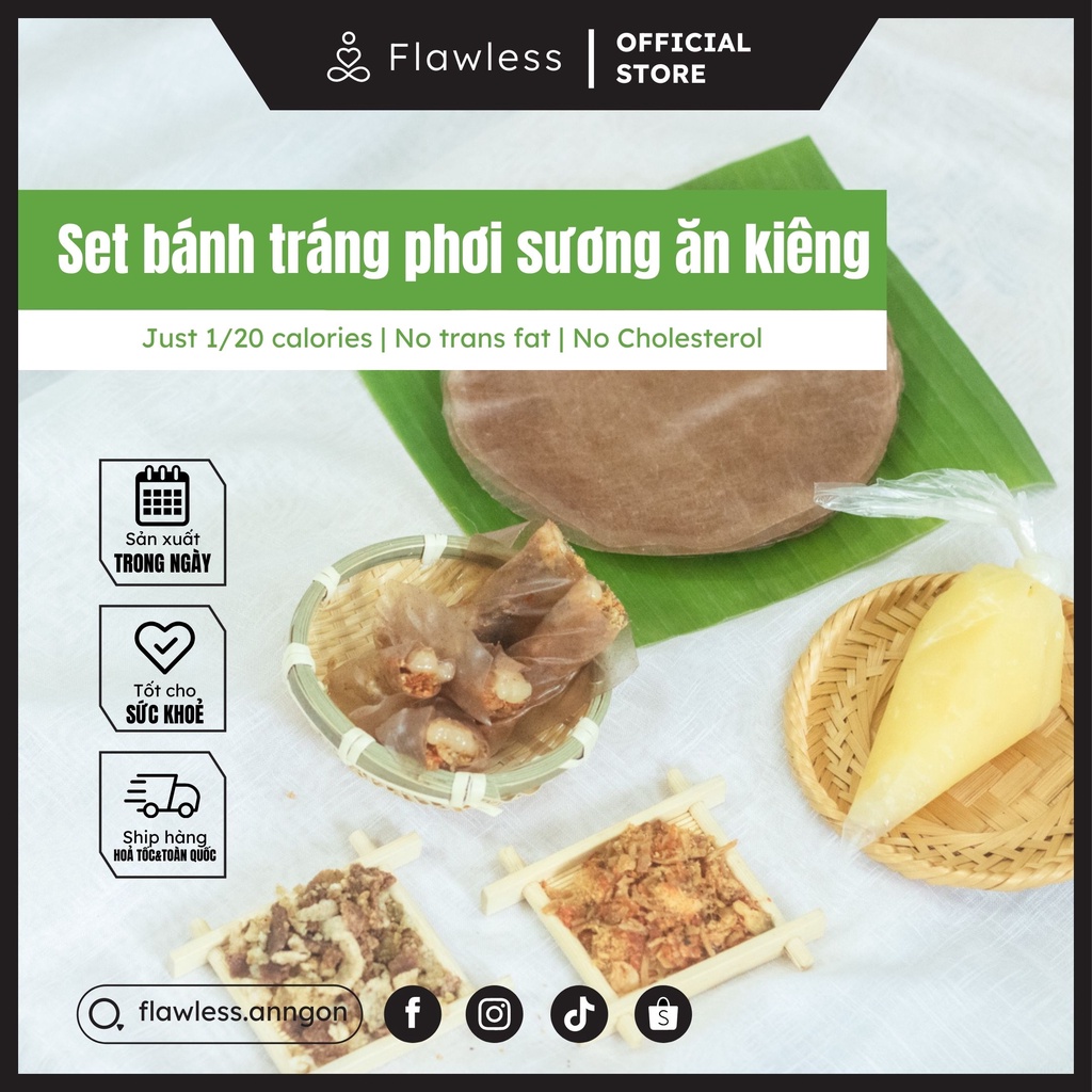 Topping Set bánh tráng Flawless Ăn ngon | Thực phẩm healthy, đồ ăn kiêng eatclean, tăng cơ, giảm mỡ, giảm cân