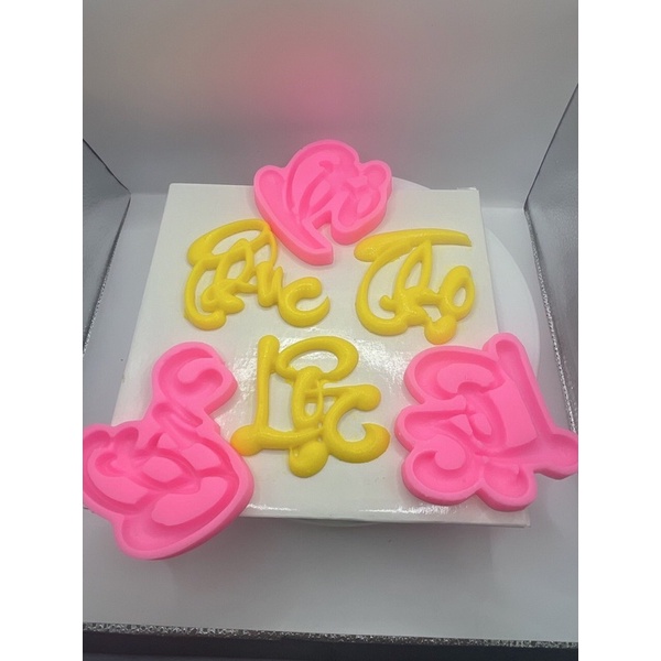 Khuôn chữ silicon thư pháp để đổ rau câu, xôi hoa đậu, fondant,... (mẫu 2)