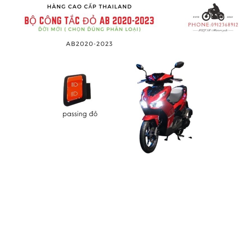 Air Blade 2023 125/160 Bộ Công Tắc Màu Đỏ ( Dùng Ab 2020-2023) Lắp như Zin Hàng Cao Cấp