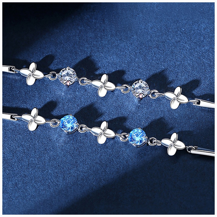 Lắc Tay Bạc Nữ - Cỏ Bốn Lá   - Vòng Tay Bạc Sterling M.Lady Jewelry