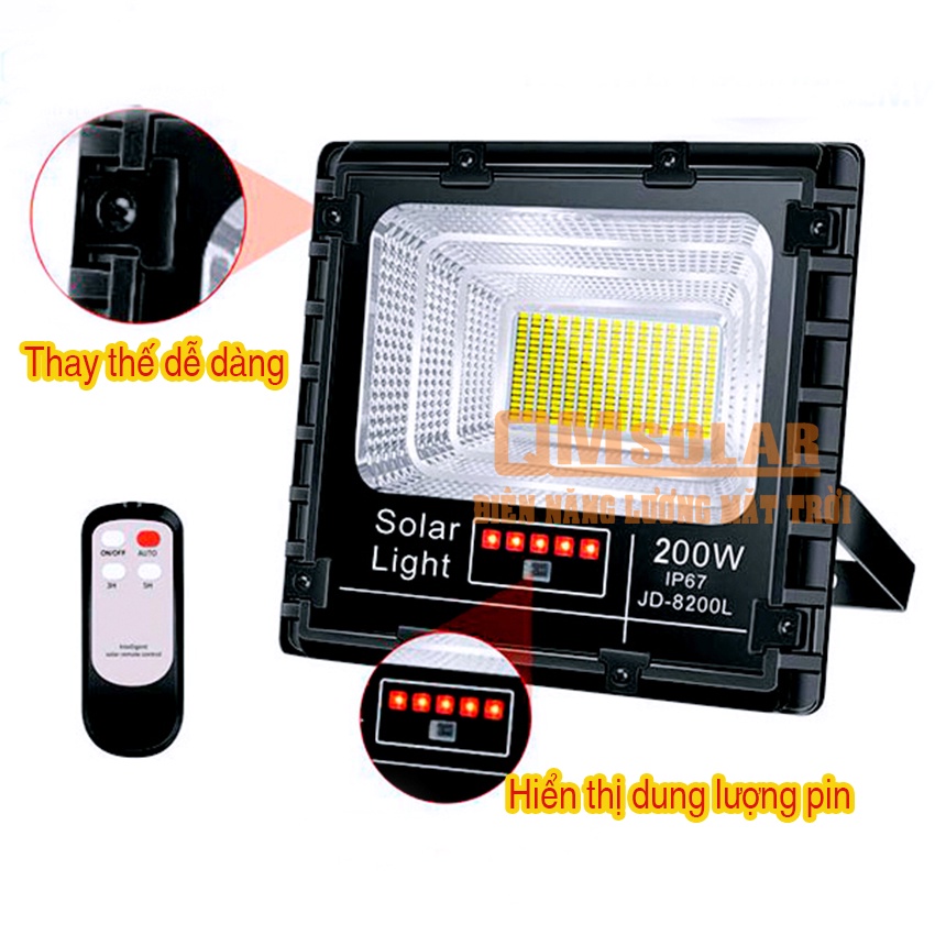 Đèn năng lượng mặt trời JINDAN  JD-8600L, JD-8800L, JD-8200L, JD-8300L Công Suất 60w, 100w, 200w, 30