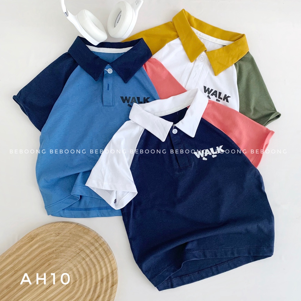 Áo polo bé trai phối màu siêu đinh, chất cotton mềm mát form dáng cưc đep MS 23.011-PITUPI-BEBOONG