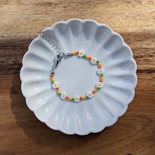 {new} Vòng tay hạt cườm Rainbow Daisy
