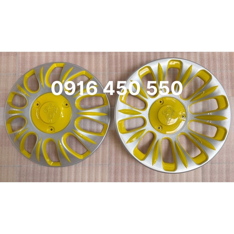 Chụp mâm nhựa 10 lỗ xe tải R16 màu vàng (một bộ 4 mâm 4 bass)