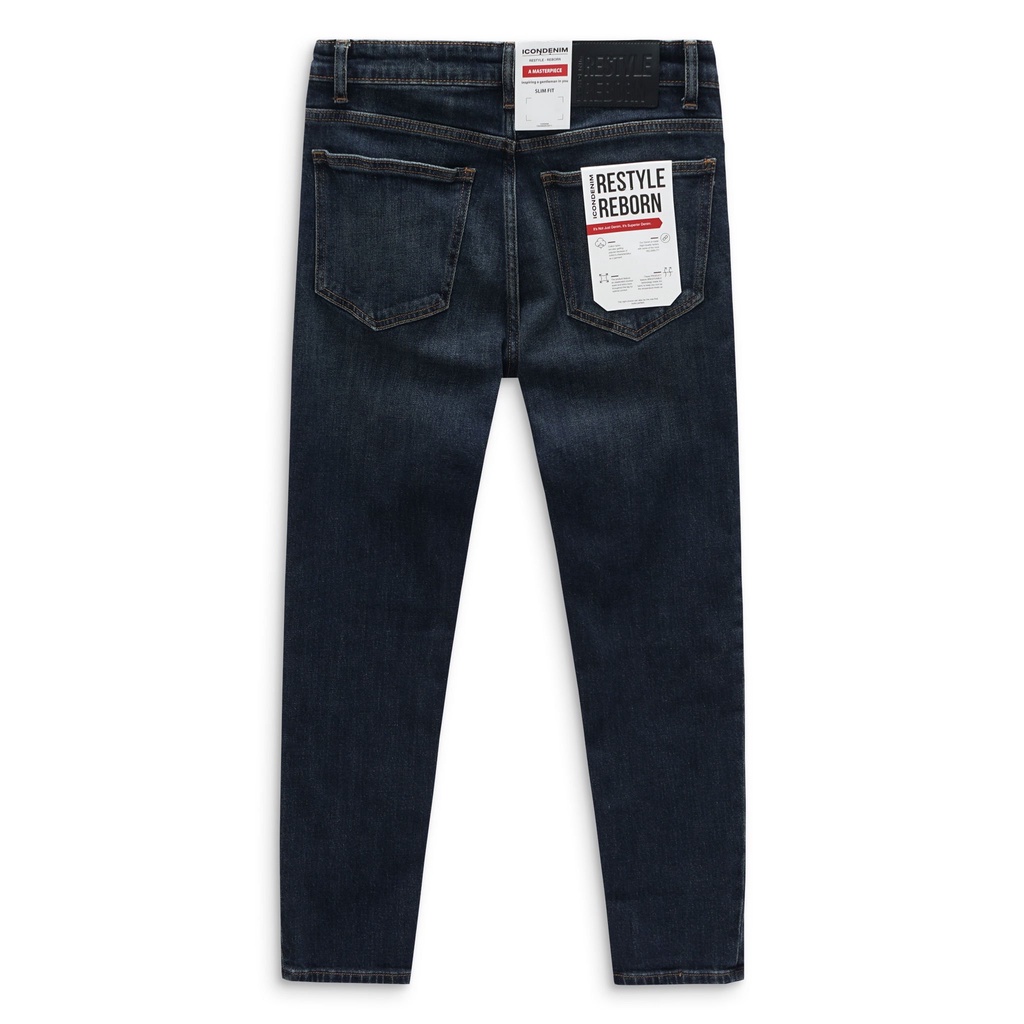 Quần Jean Nam ICONDENIM Slim Fit Dark Blue Whiskering QJID0084