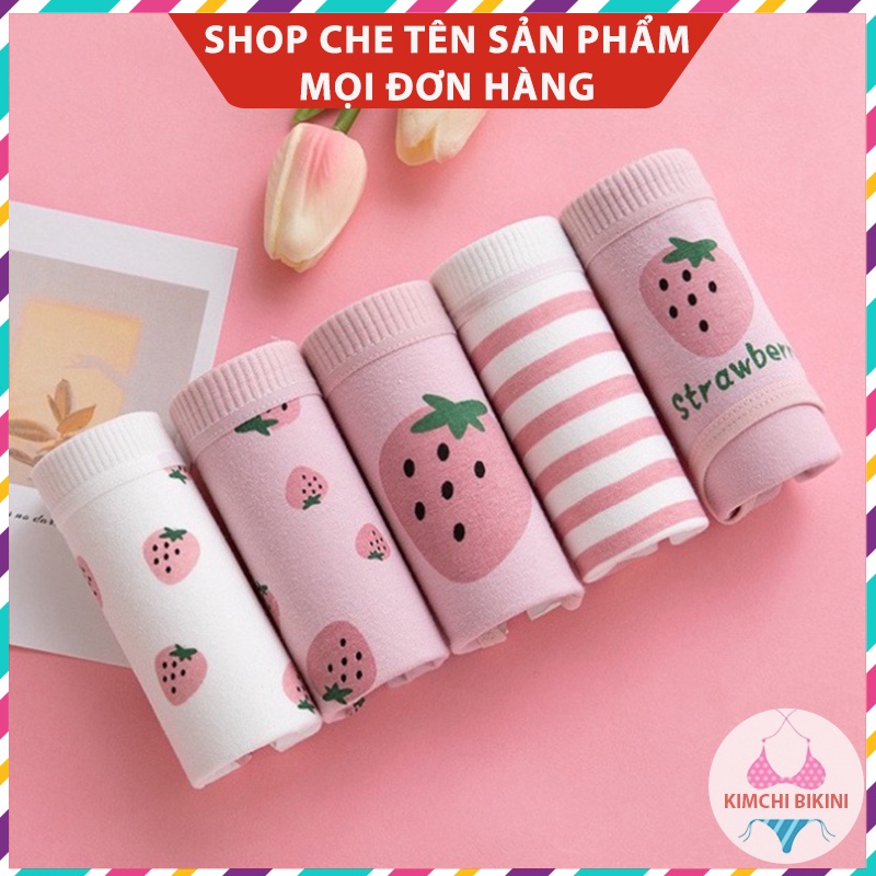 Quần nót nữ cotton cạp to dễ thương KIMCHIBIKINI quần nhỏ nữ vải mềm in hình dễ thương QL028