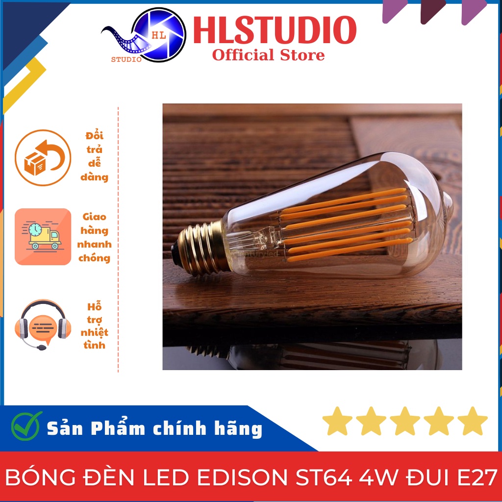 Bóng đèn Led Edison ST64 4W đui E27 HL Lighting