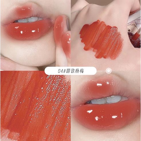 Son bóng GEGE BEAR Water Light Lip Glaze gấu tím dễ thương Cao Cấp