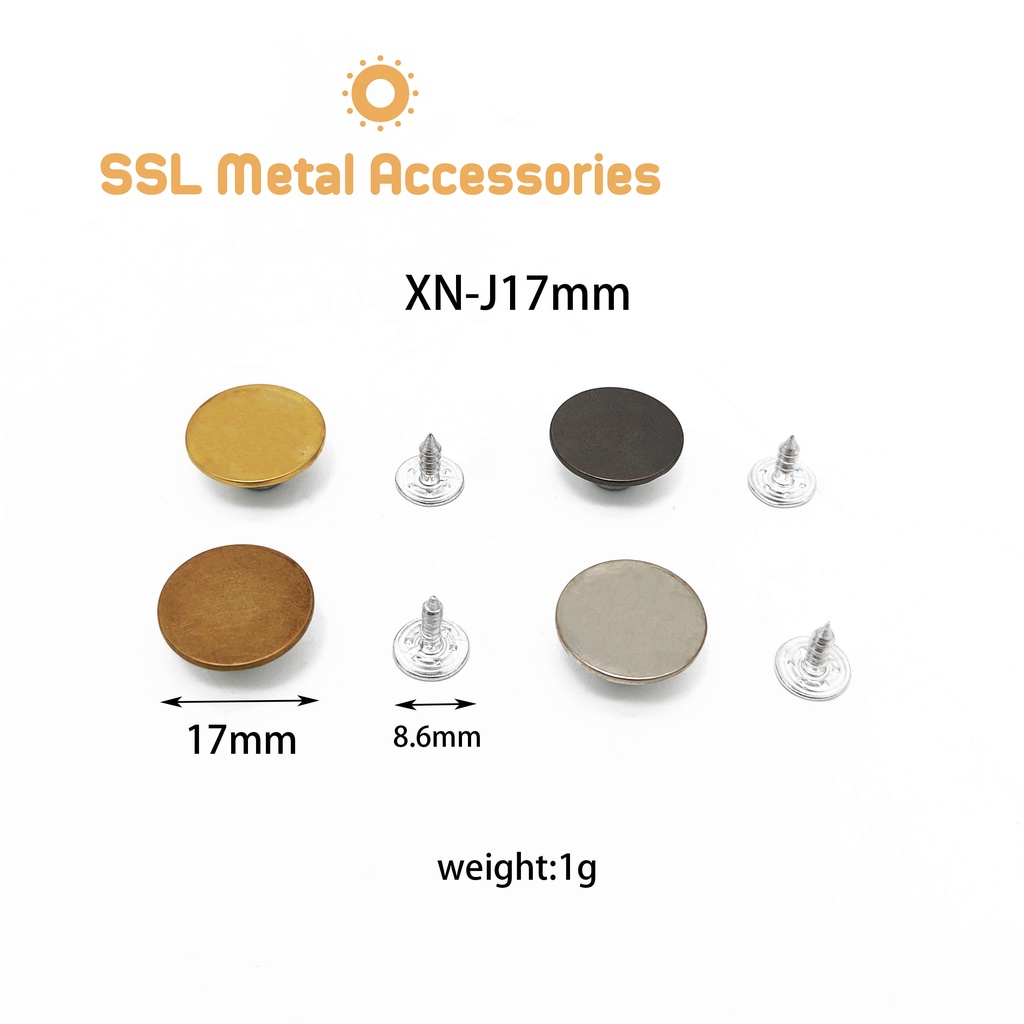 Set 20 Nút quần jean nhiều màu thời trang dùng cho áo quần, mũ nón, túi xách... XN-J 17mm, #ssl_accessories