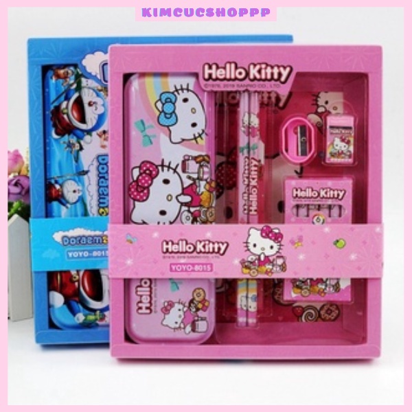 Bộ Dụng Cụ Học Tập - Hộp Đựng Dụng Cụ Học Tập Cho Bé 7 Món Gồm Bút Chì,Bút Màu,Thước Kẻ Các Loại (sỉ hot)