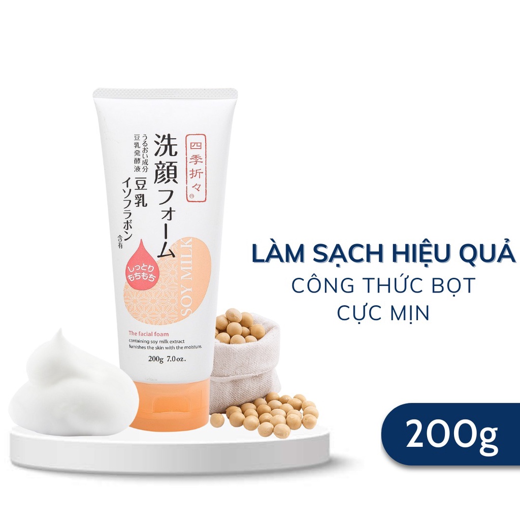 Sữa rửa mặt chiết xuất từ đậu nành Shikioriori Soy Milk Facial Foam 200g