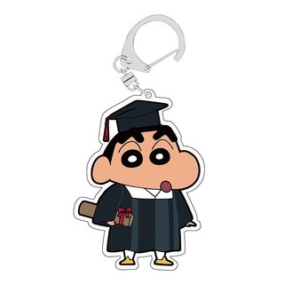 Móc khóa hoạt hình cu Shin mặc đồ tốt nghiệp đáng yêu