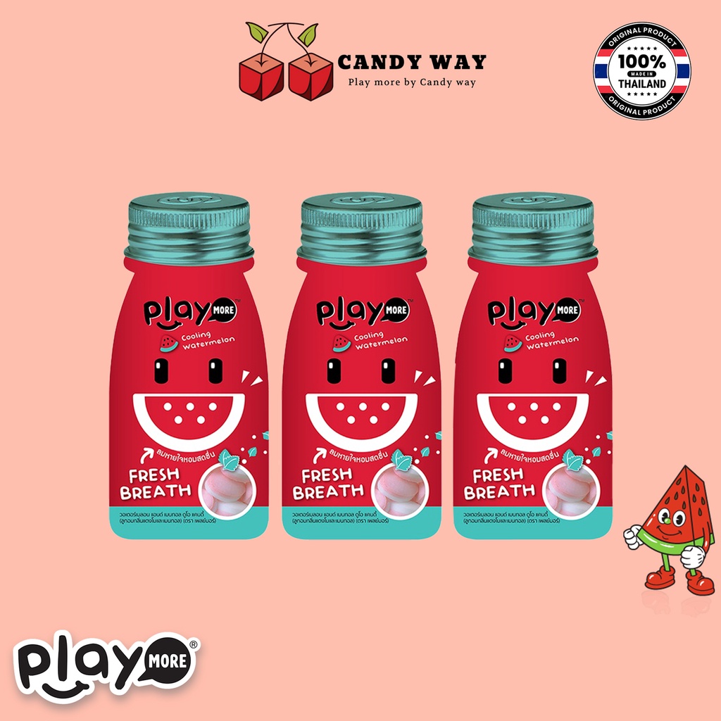 Kẹo ngậm the Hương Dưa Hấu Playmore Thái Lan - Túi 12g - Sản phẩm chính hãng