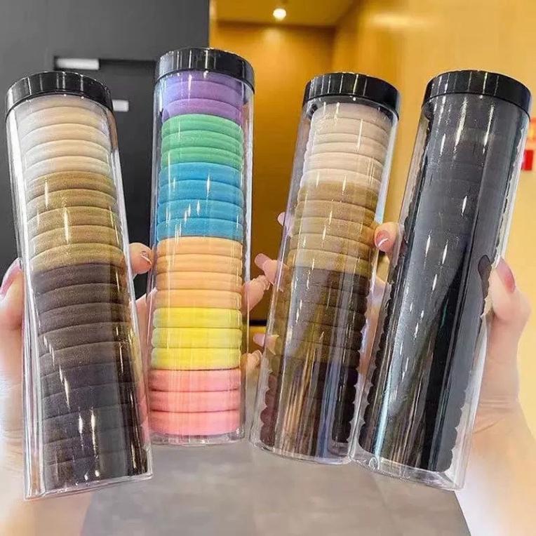 Ống 20 Dây Cột Tóc cao su đặc Màu Pastel trang điểm korea Cho Nữ nội y xanh - chất mát