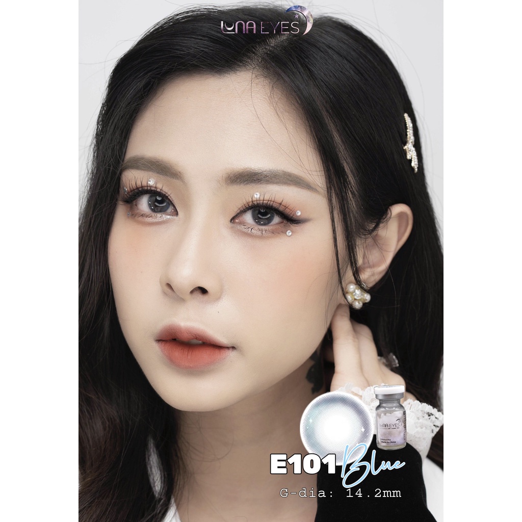 [1 year] Kính áp tròng LUNA EYES E101 BLUE - Lens size vừa