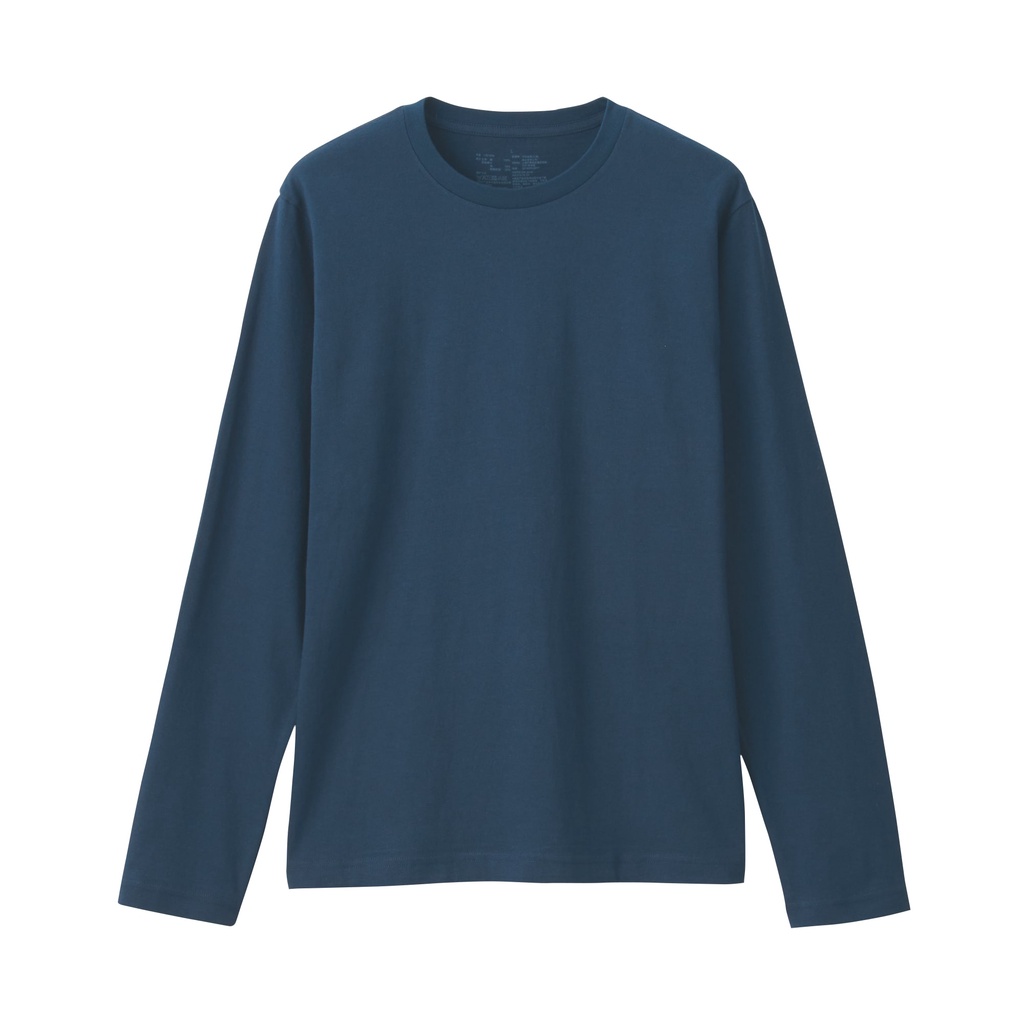 ÁO THUN VẢI JERSEY COTTON ẤN ĐỘ CỔ TRÒN DÀI TAY NAM