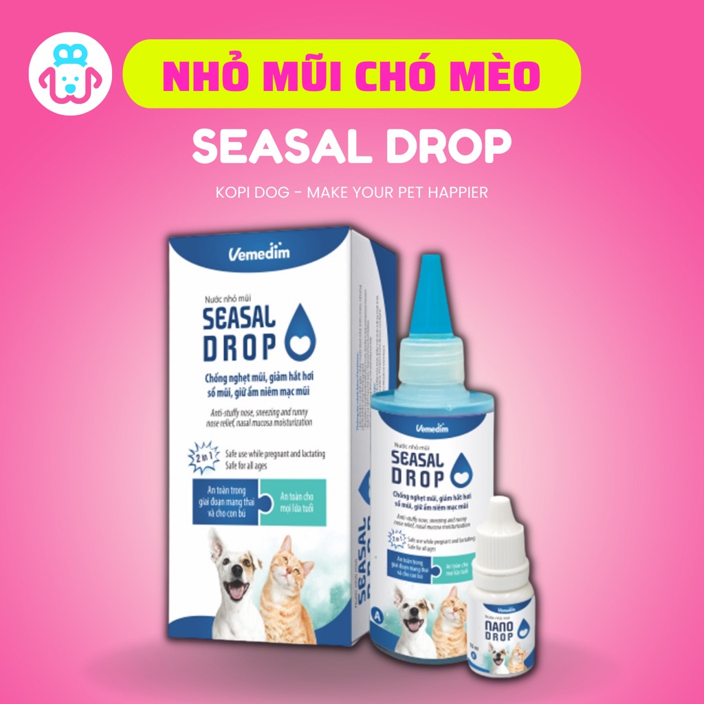 Bộ nước nhỏ mũi seasal drop giảm nghẹt mũi, sổ mũi hắt hơi, giữ ẩm niêm mạc mũi