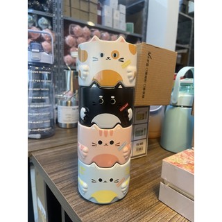 Cốc tai mèo tròn 4 màu dung tích dễ thương 300ml sữa, nước, cà phê, sử dụng hàng ngày