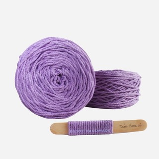 Dây thừng macrame cotton màu tím hoa cà 3 xoắn, 3mm / 5mm