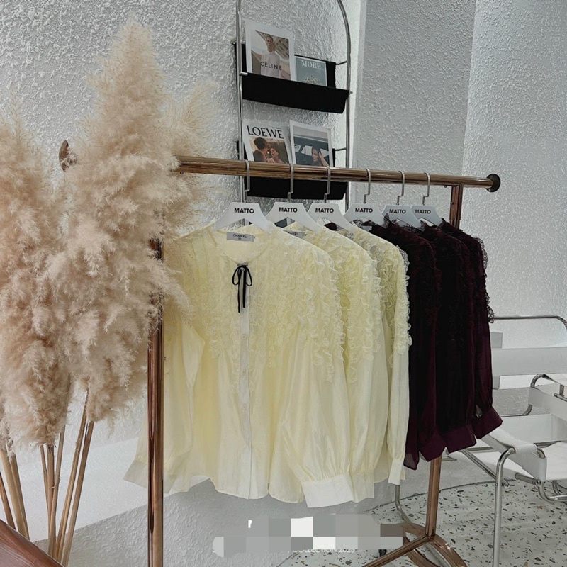 ÁO SƠ MI CỔ BÈO REN 3076