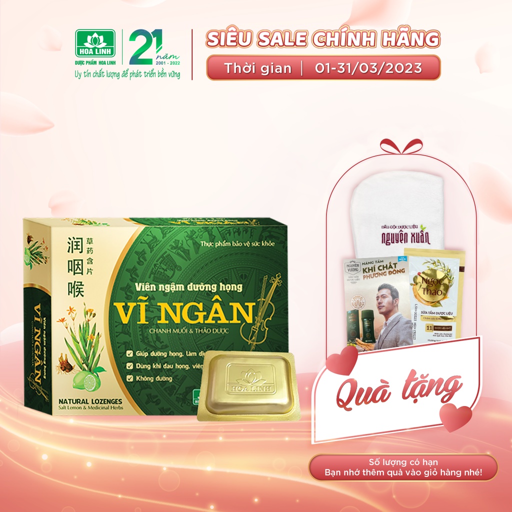 Viên Ngậm Dưỡng Họng Vĩ Ngân (Hộp 20 vỉ x 5 viên)