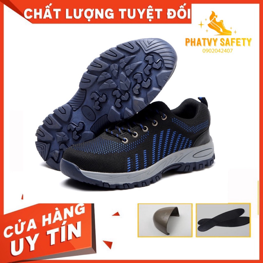 {Tặng Lót Giày}Giày Bảo Hộ Lao Động 2TH Kiểu Thể Thao Mũi Thép, Đế Lót Thép BD64- Chống Đinh/Trơn Trượt-Va Đập