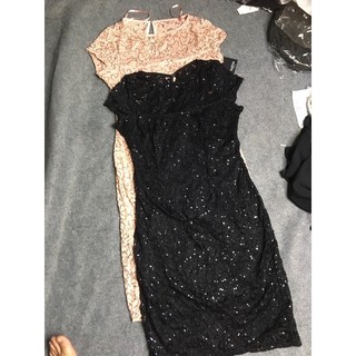 Đầm dạ hội kim sa Marina size 10,12 uk