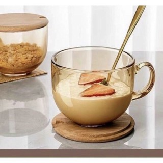 Set 2 cốc thuỷ tinh màu hổ phách 480ml