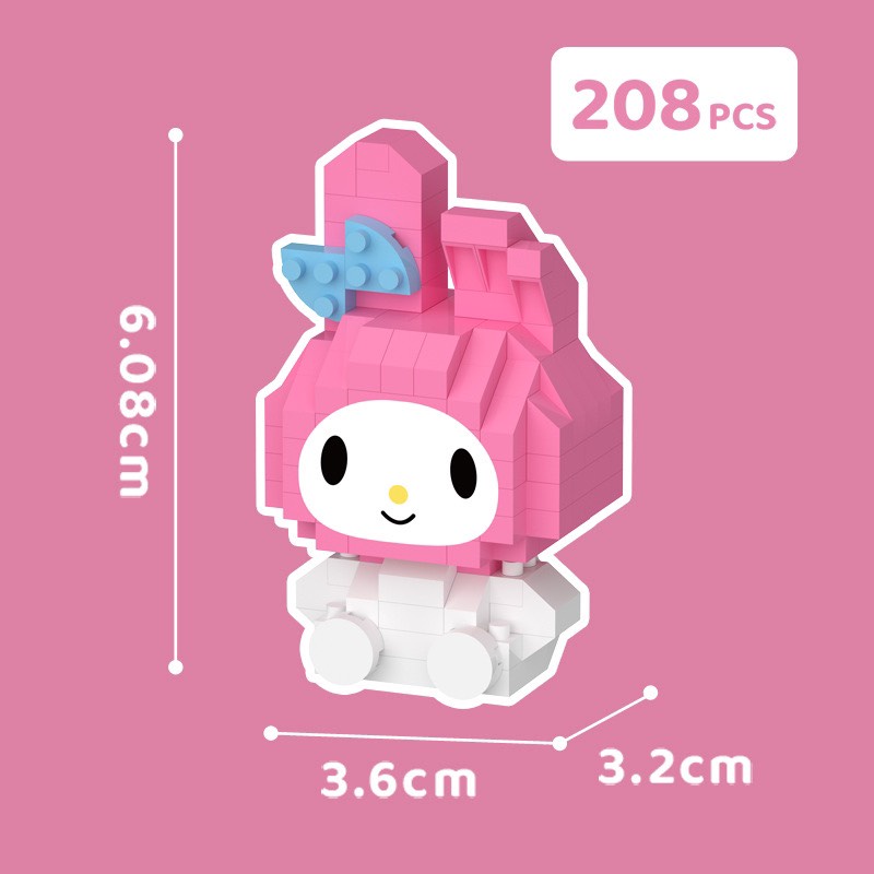 Mô Hình Lắp Ráp Mini Bricks Nhân Vật Hoạt Hình Cún Cinnamoroll Cực Cute