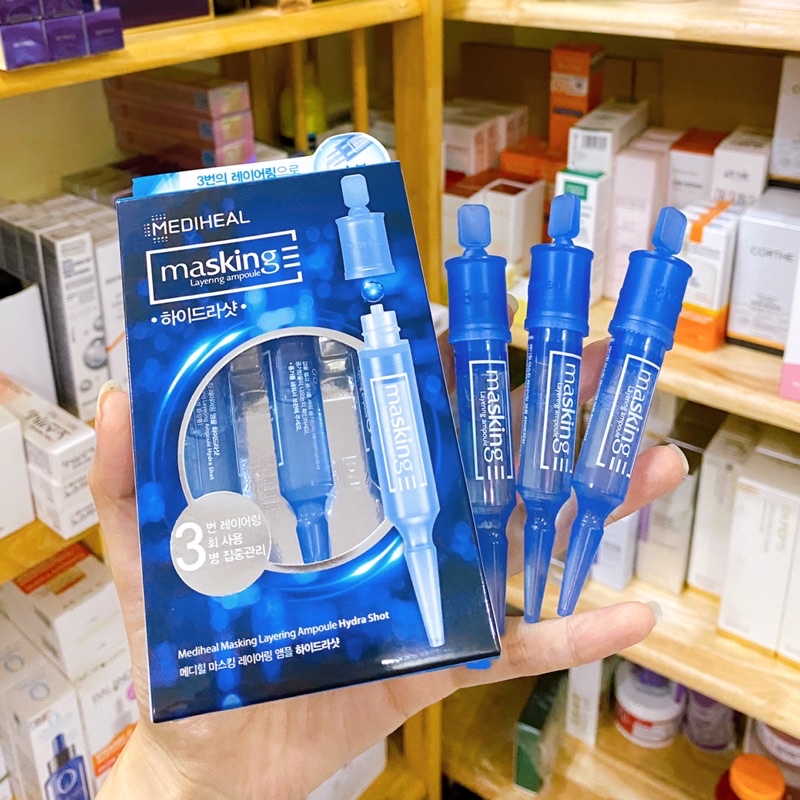 Tinh Chất Cấp Nước Cấp Ẩm Căng Bóng Da 28 Ngày Mediheal Masking Layering Ampoule( Hộp 3 ống )