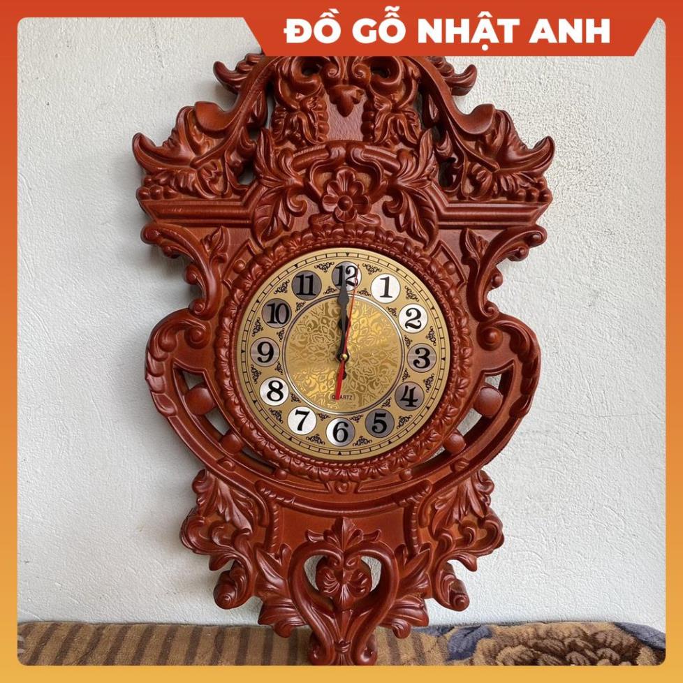 Tranh đồng hồ hoàng kim treo tường phòng khách đồ gỗ mỹ nghệ hương đỏ mini cao cấp, Đồ gỗ NHẬT ANH gia đình cao cấp
