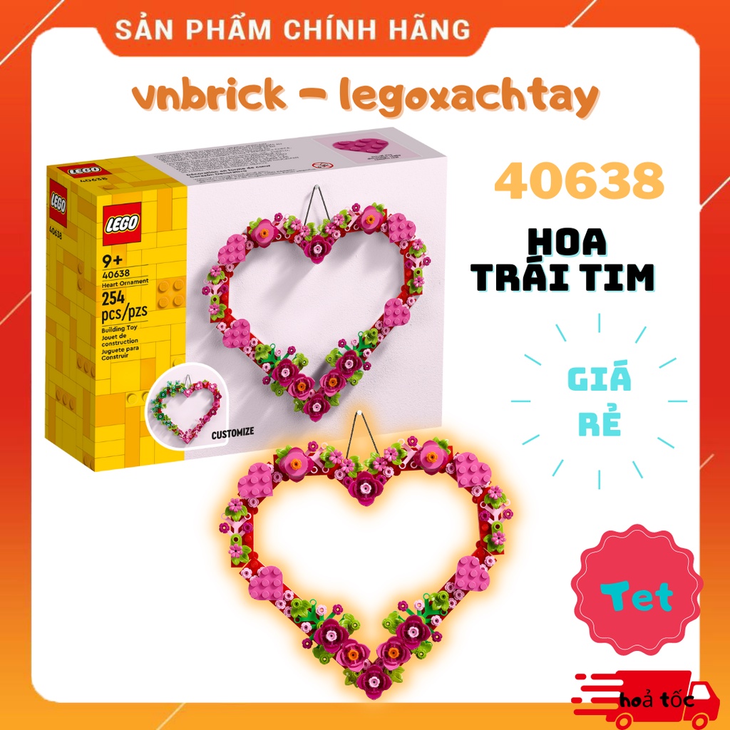 LEGO Hoa 40638 Heart Ornament Hoa Trái Tim Trang Trí