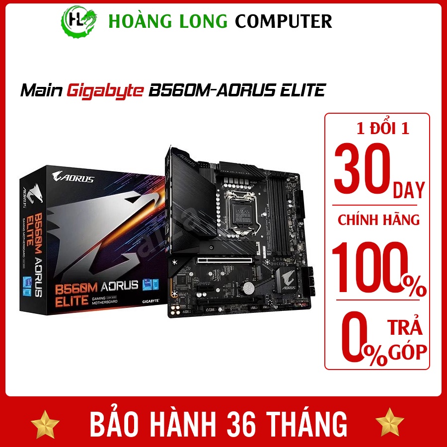 Mainboard Bo Mạch Chủ Gigabyte B560M Aorus Elite Box Chính Hãng- Hoàng Long Computer
