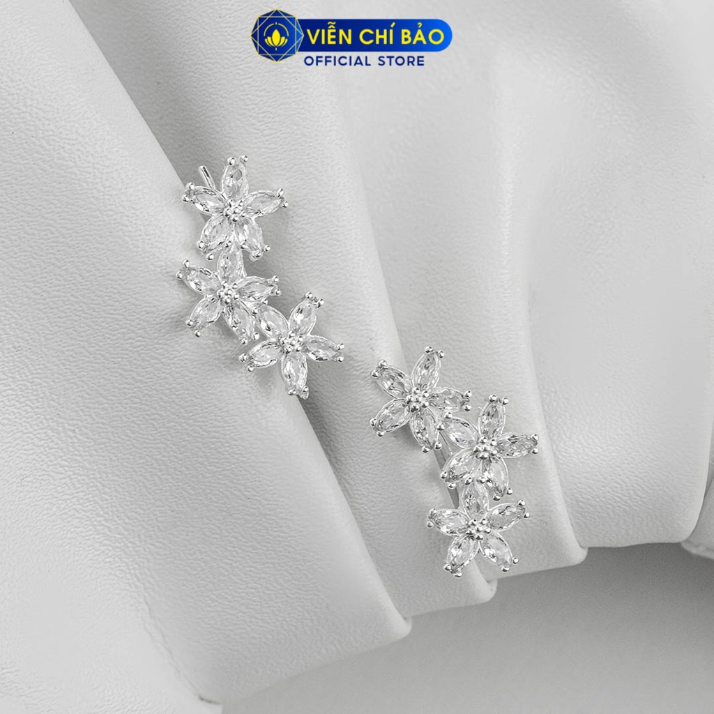 Bông tai bạc nữ Hoa lan chất liệu bạc 925 thời trang phụ kiện trang sức nữ Viễn Chí Bảo B400521