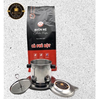 Cà phê nguyên chất sạch ngon Robusta Đắk Lắk đậm béo và phin pha cà phê inox dày dặn Bi Coffee